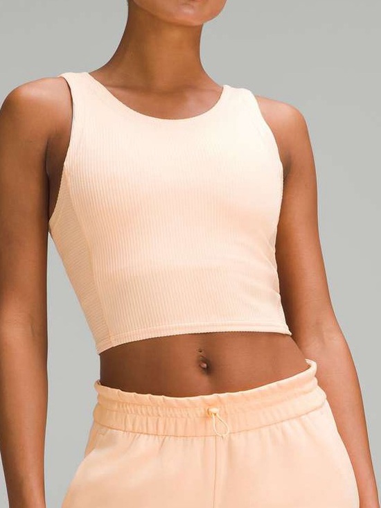 lululemon athletica Tops - Lululemon Ribbed Softstreme Cropped Tank Top
Peach Bellini